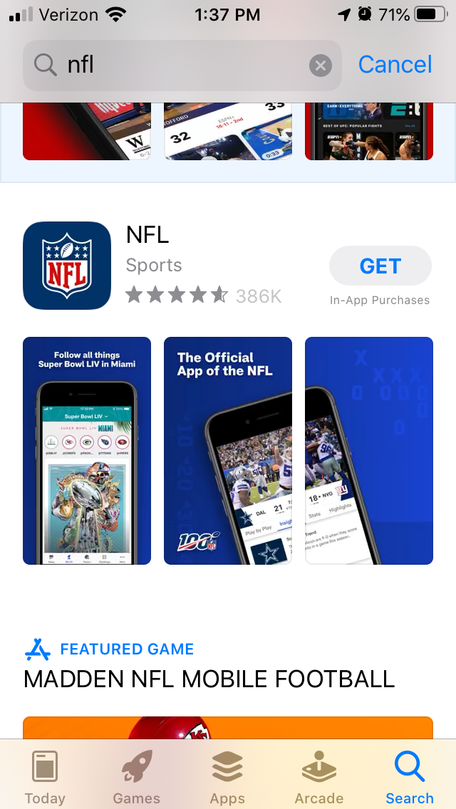 NFL on the App Store